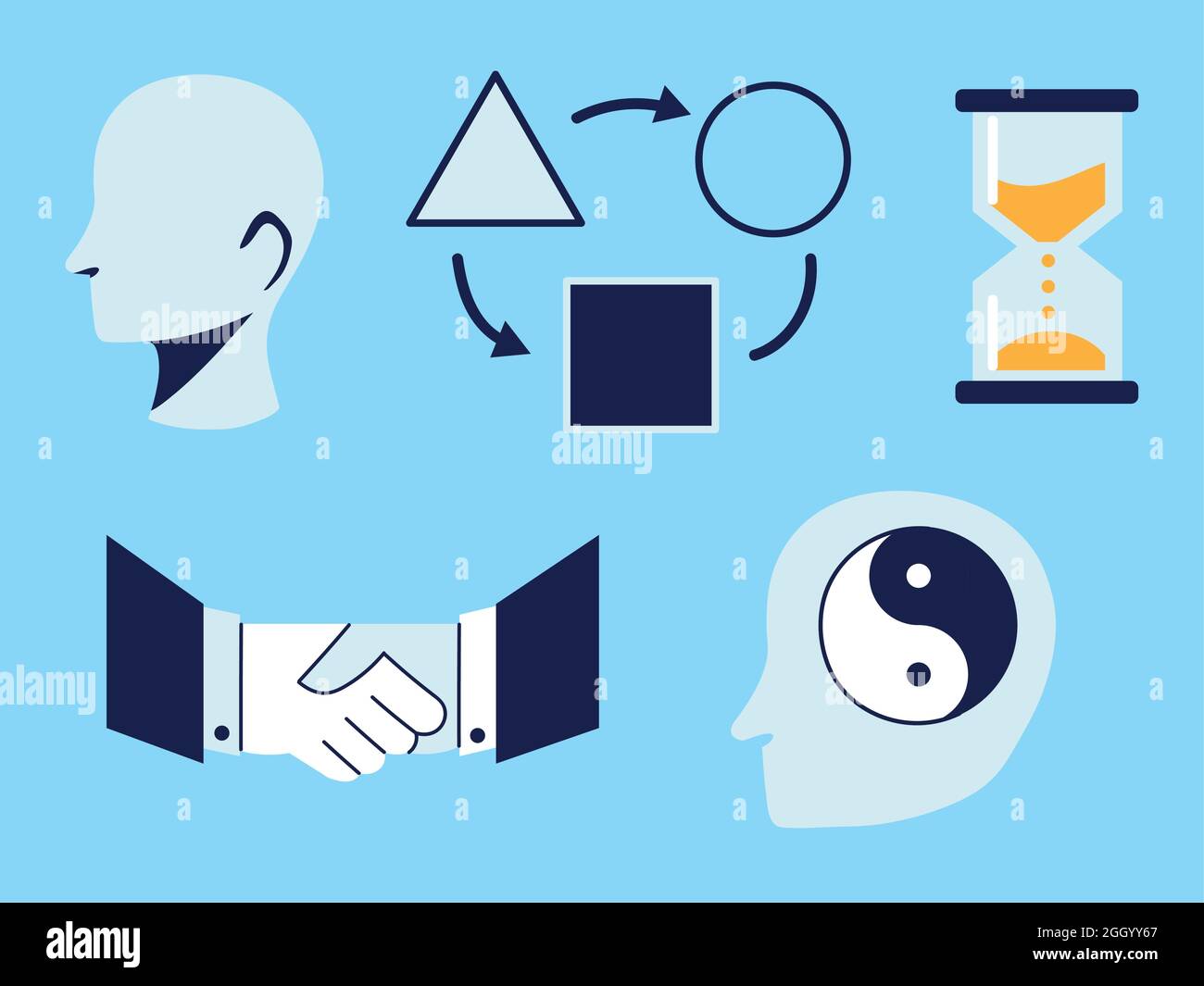 life skills, various icons Stock Vector