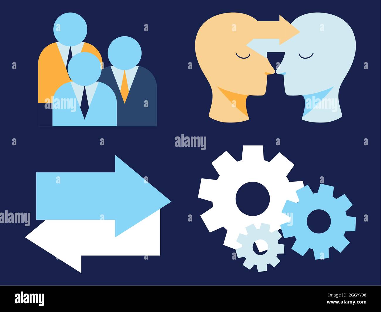 life skills, concept set Stock Vector