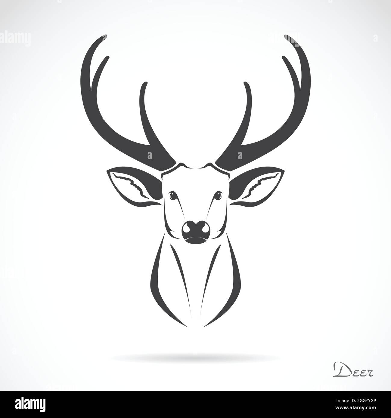 Vector image of an deer head on a white background. Easy editable ...