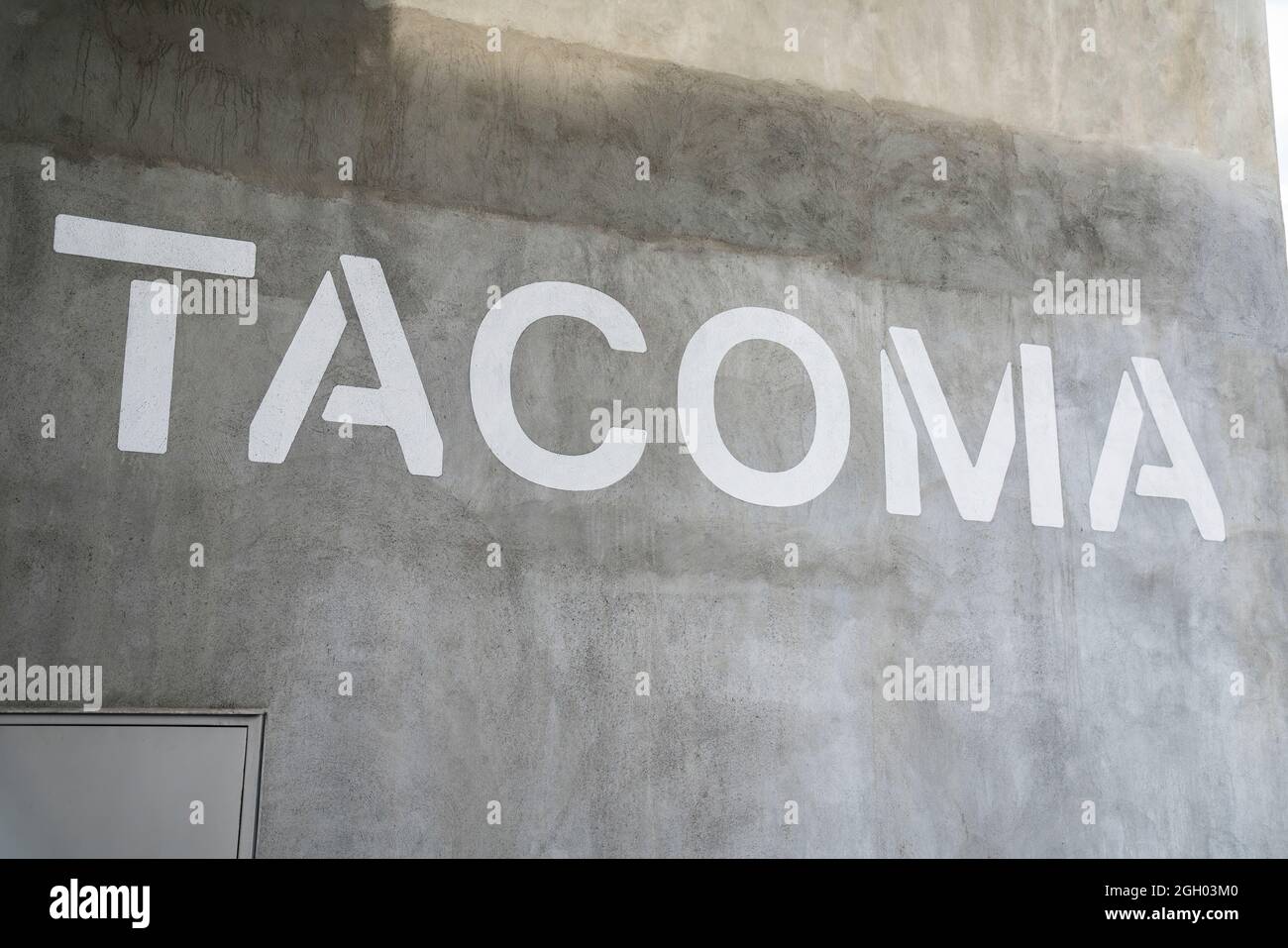 Concrete wall with lettering at Washington Stock Photo