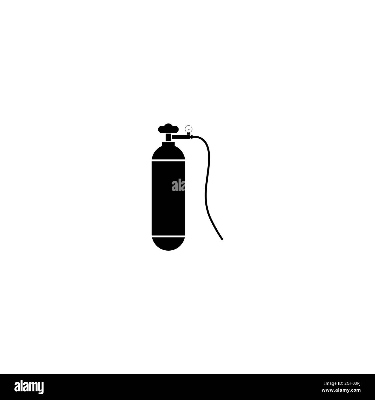 Oxygen Cylinder icon, Gas cylinder tank for all inert and mixed inert gases, vector icon - Vector Stock Photo