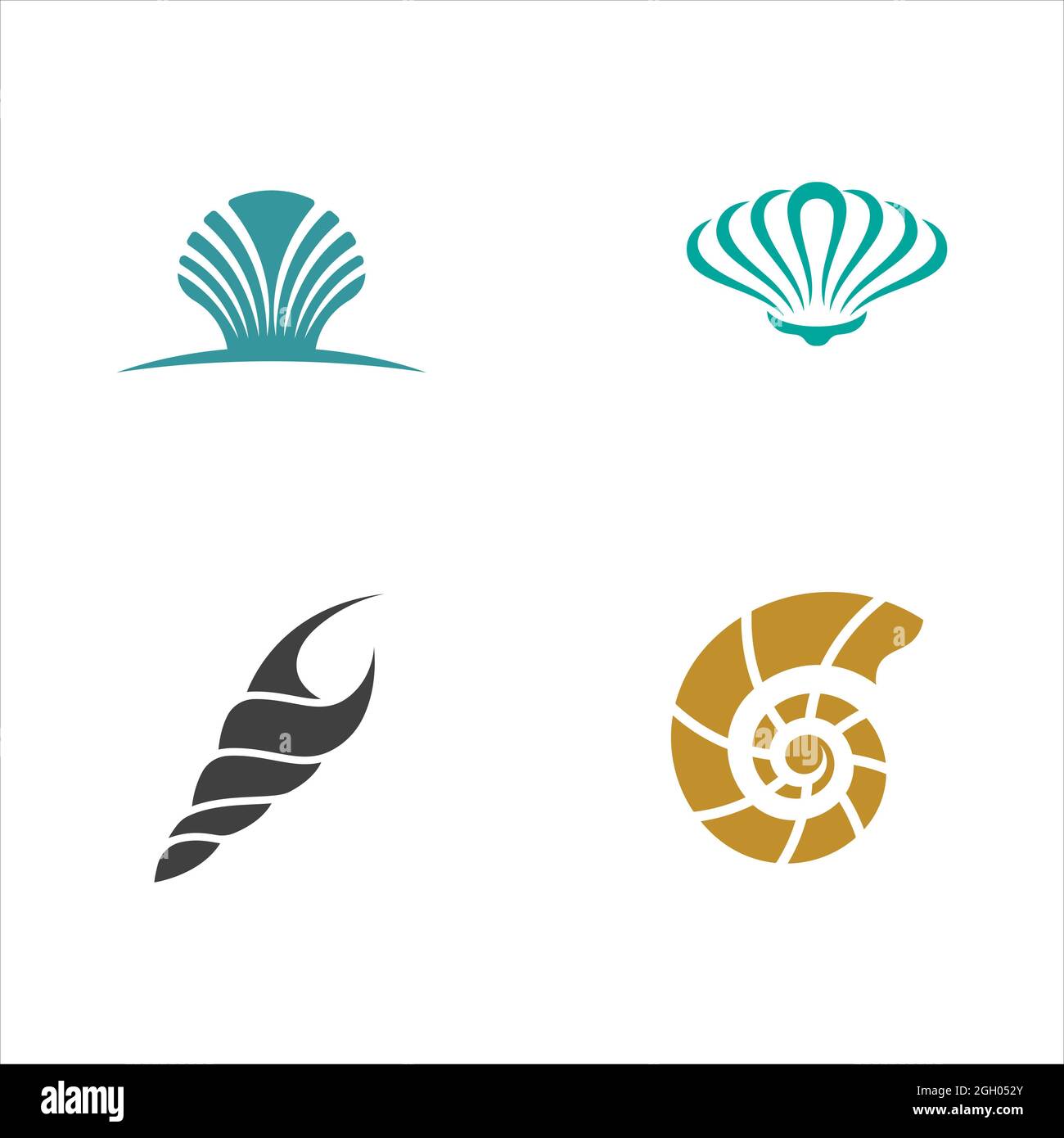 Shell vector icon illustration design template Stock Photo - Alamy