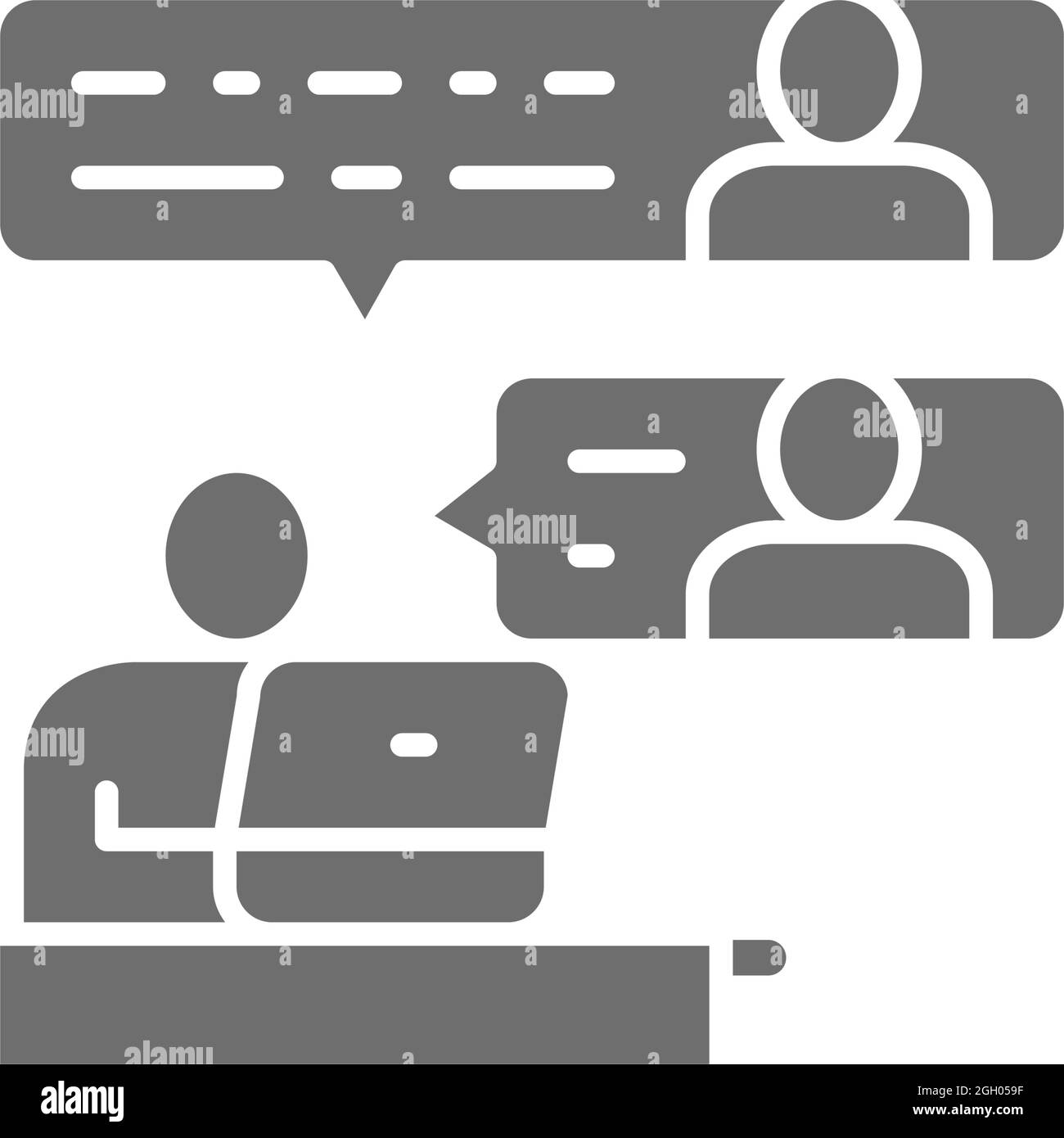 Vector communication between team members grey icon Stock Vector Image ...