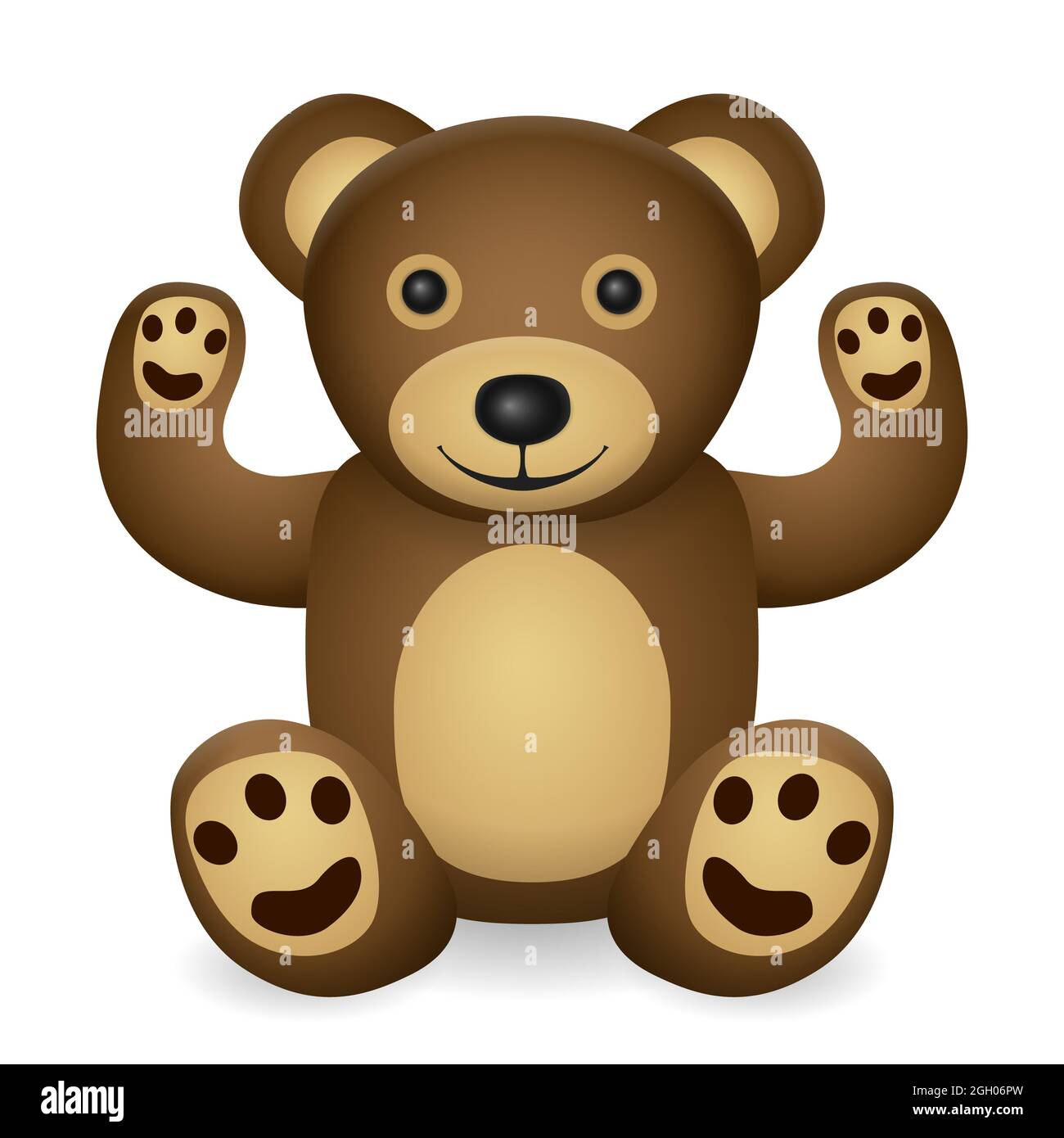 Teddy bear on a white background. Vector illustration Stock Photo - Alamy