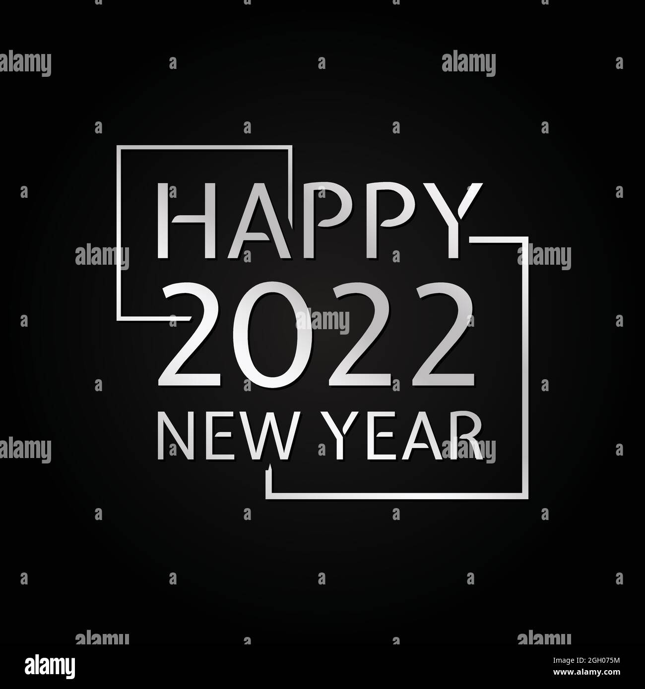 2022 Happy New Year silver color design invitations and banner or background.  Vector illustration   Stock Vector Image & Art - Alamy