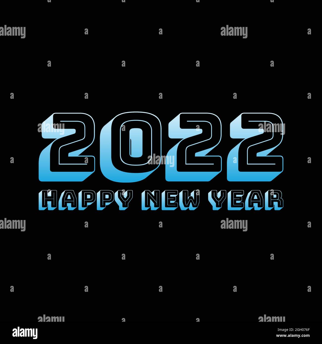 2022 Happy New Year long shadow design invitations and banner or background. Vector illustration EPS.8 EPS.10 Stock Vector
