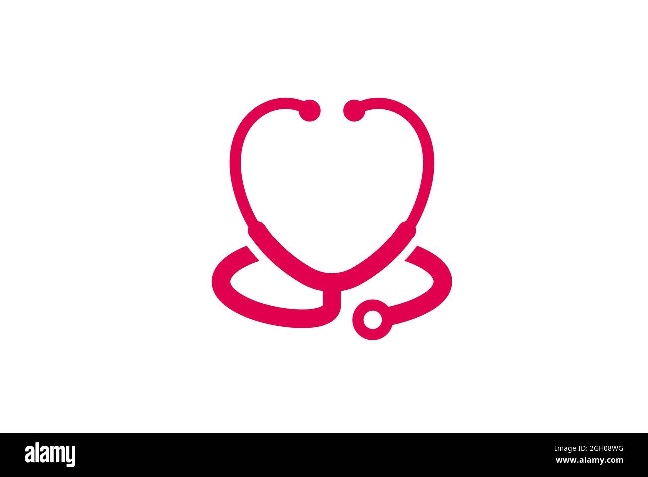 Stethoscope icon with heart shape. Health and medicine symbol Stock Photo -  Alamy