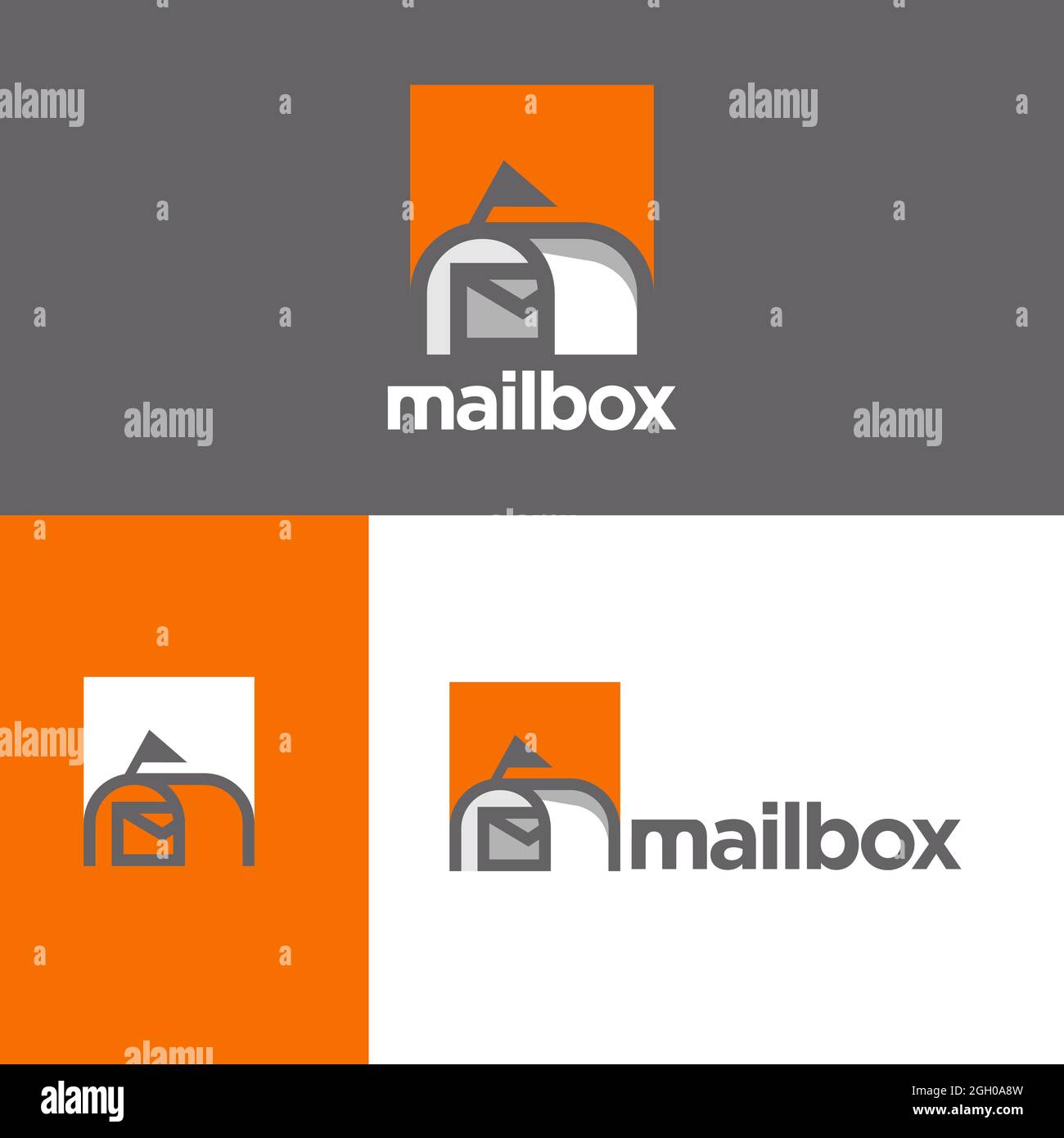 simple approach post box messages mailbox logo design vector in modern style illustrations Stock