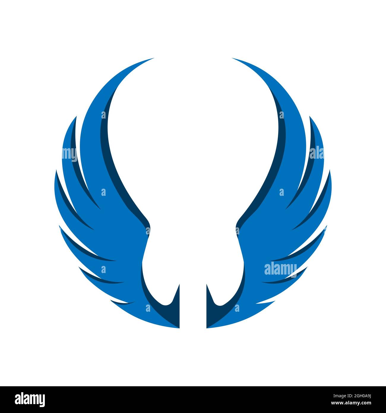 custom abstract round blue wings design vector on the circle icon  illustrations Stock Vector Image & Art - Alamy