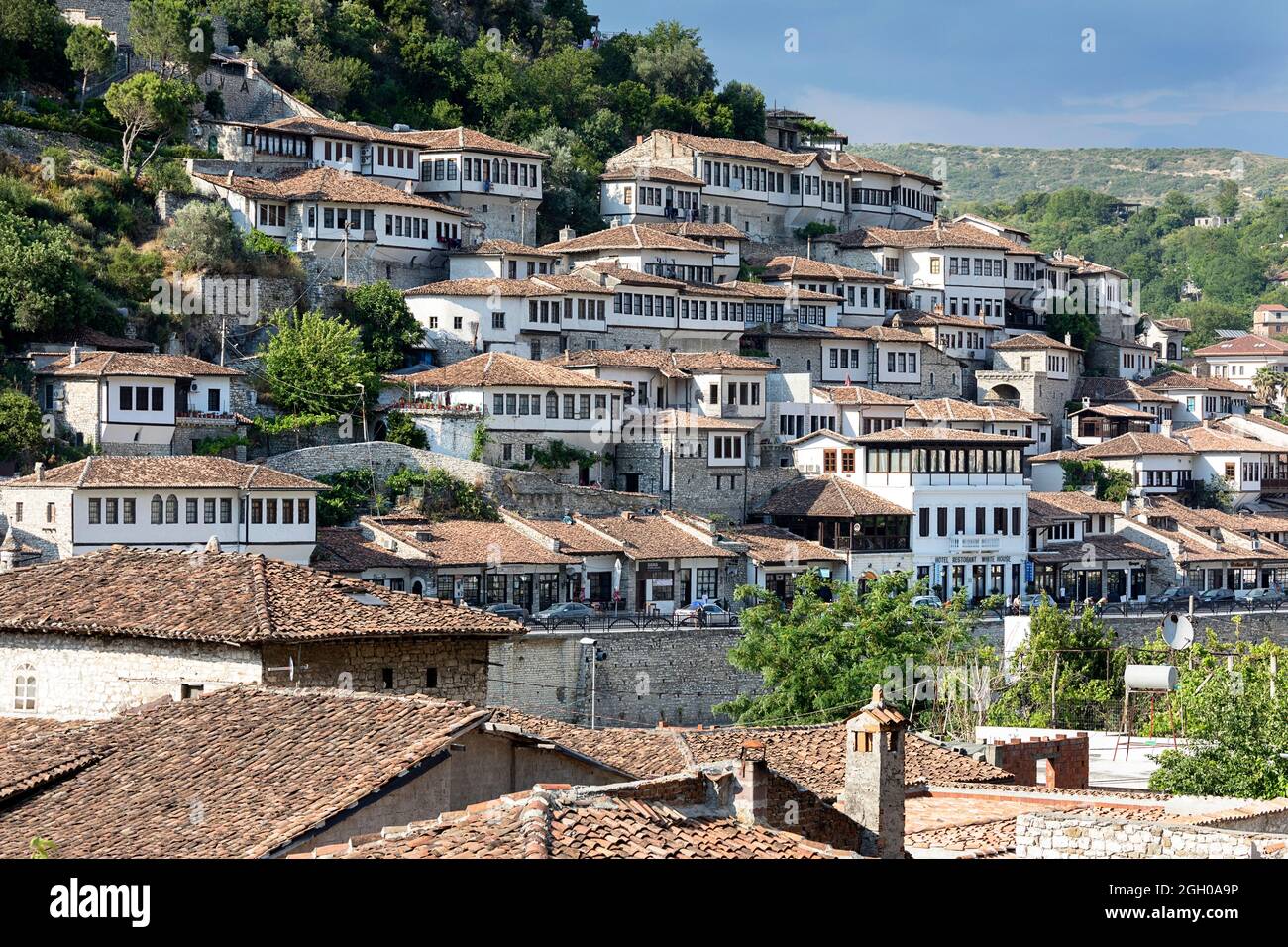 Traditional old houses in old part of unesco city of berat in Albania
