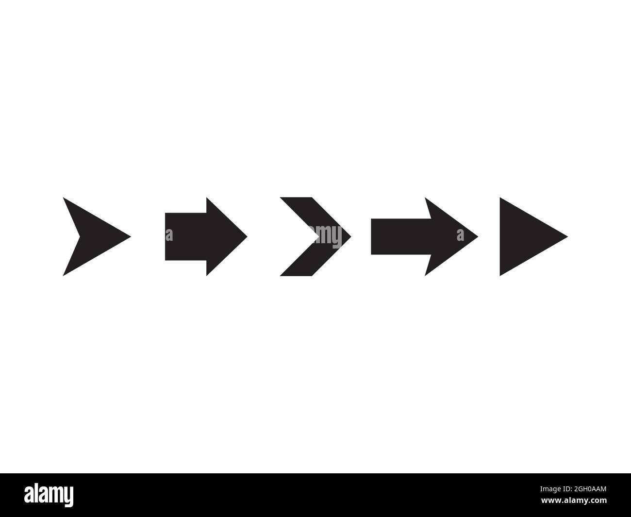 Black arrows isolated on white background. Vector illustration Stock ...