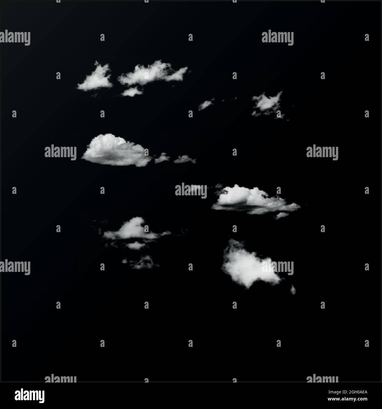 Vector set of realistic isolated cloud on the transparent background ...