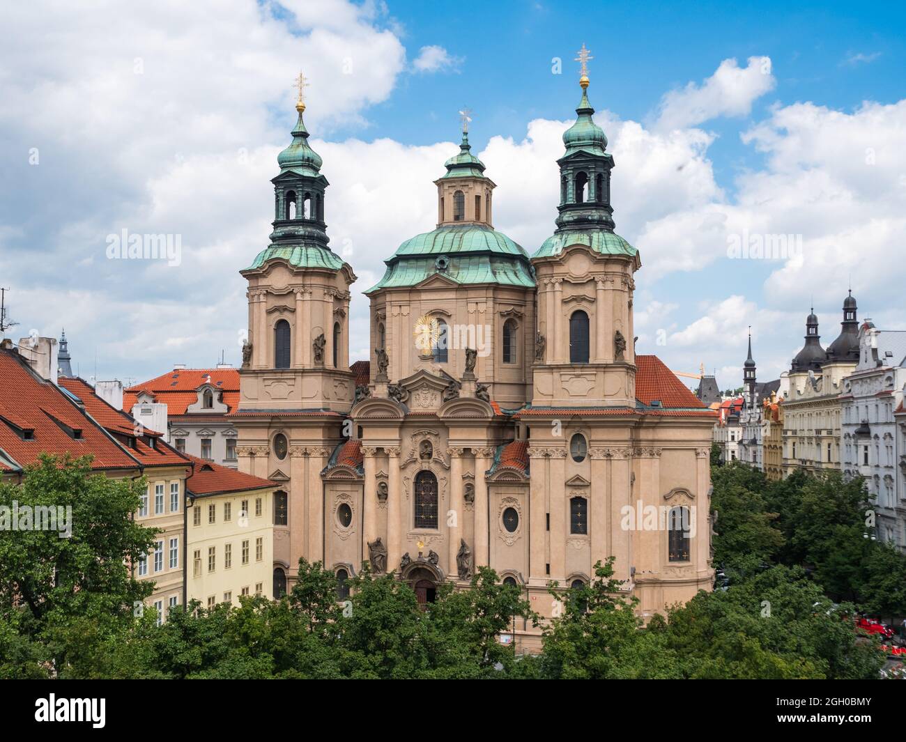 Saint Nicolas Czechoslovak Hussite Church on Old Town Square in Prague, Czech Republic Stock Photo