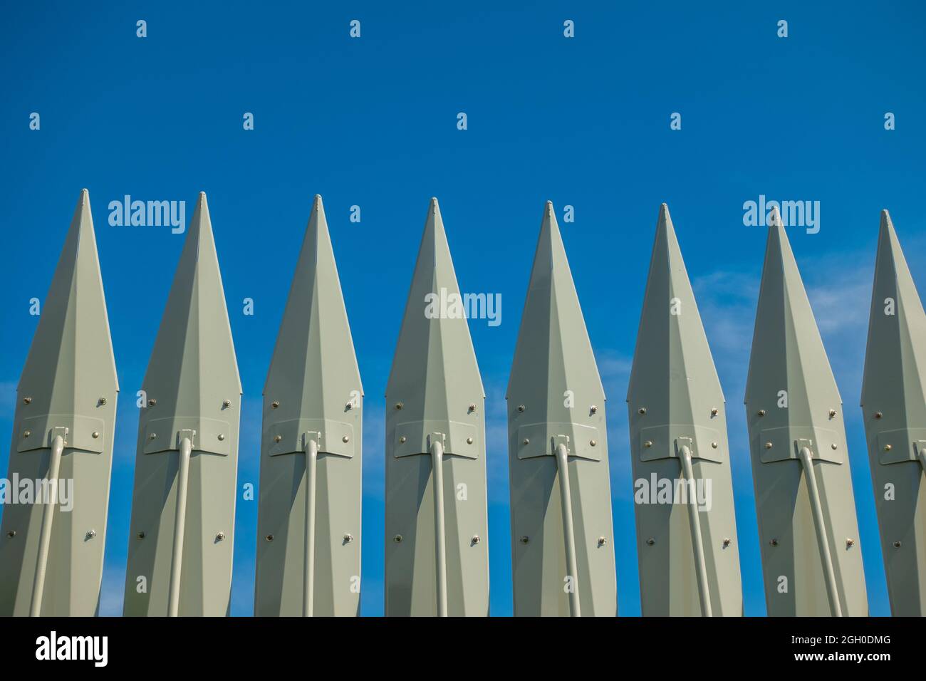 Teeth header for harvesting sunflower. Stock Photo