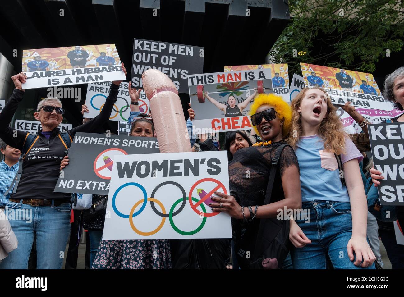 Months before the Tokyo 2021 Olympics, a group of Terfs outside The