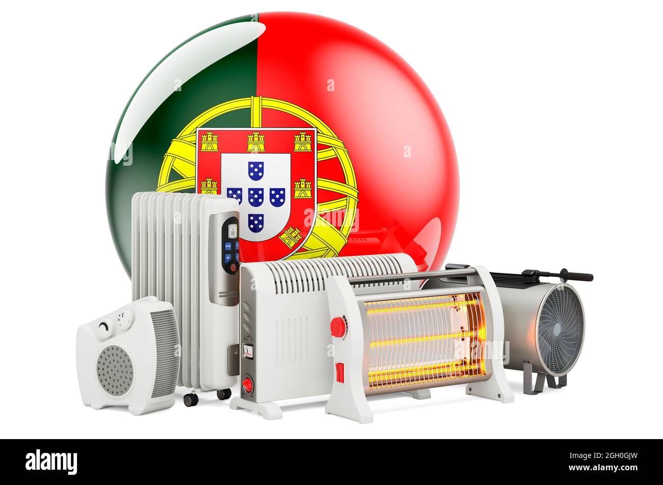 Portuguese flag with heating devices. Manufacturing, trading and