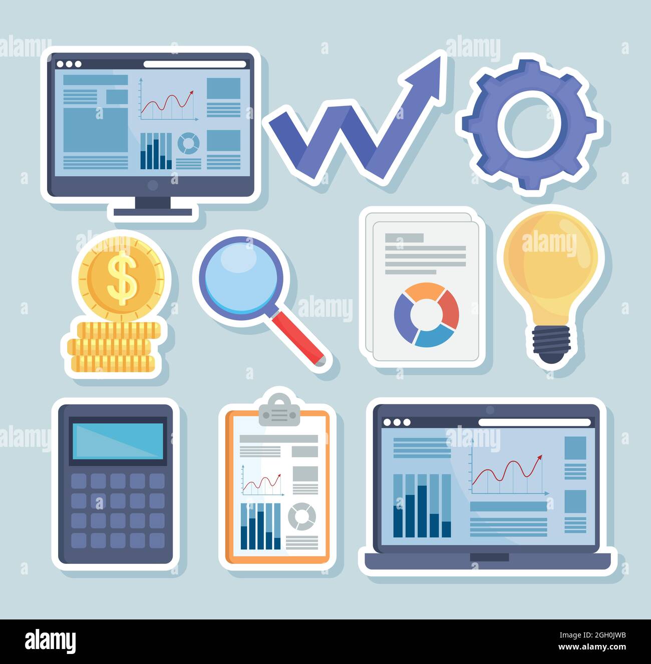 Data Analysis Sticker analytics stickers set Stock Vector Image & Art - Alamy
