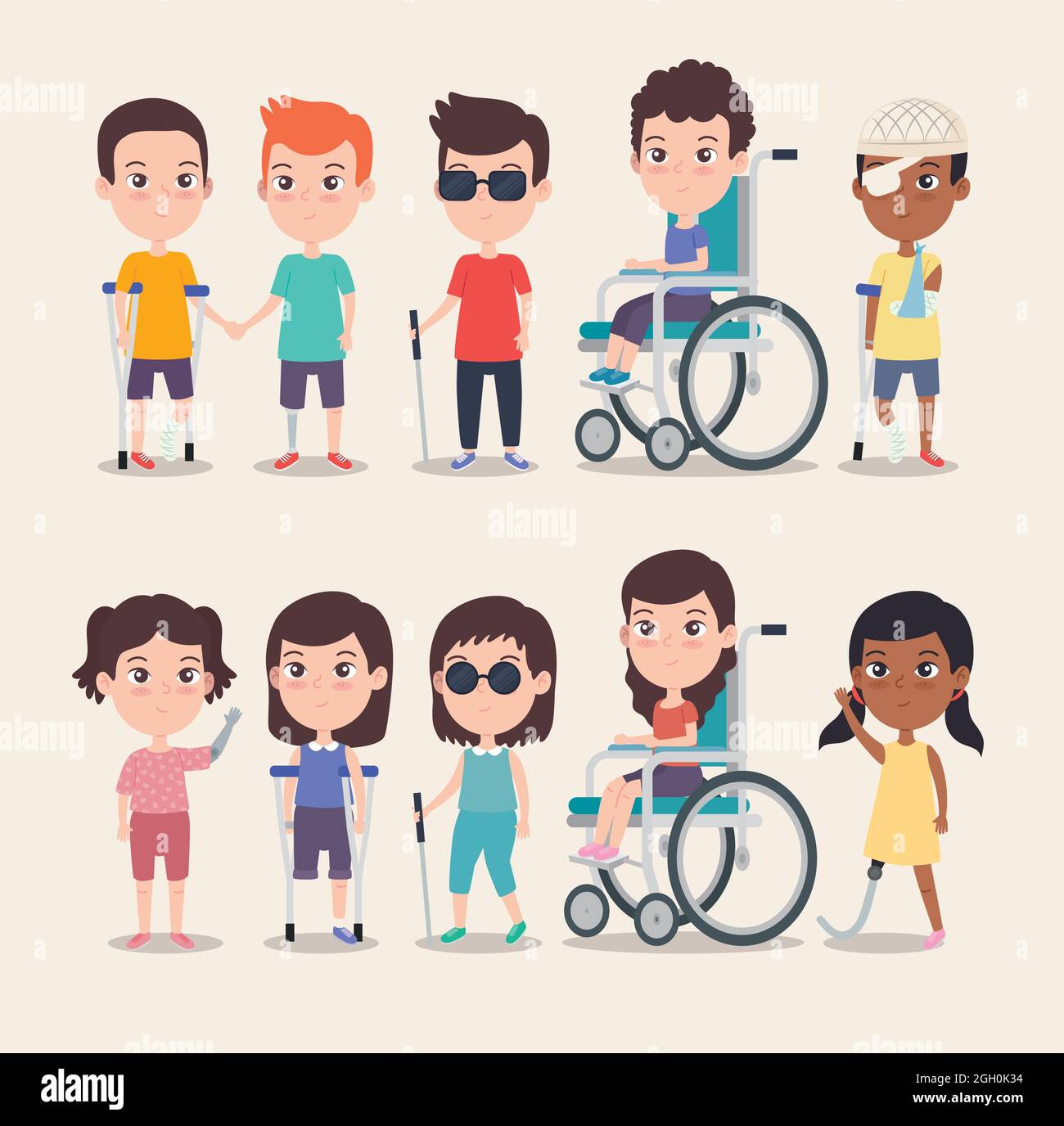 disabled girls and boys Stock Vector Image & Art - Alamy