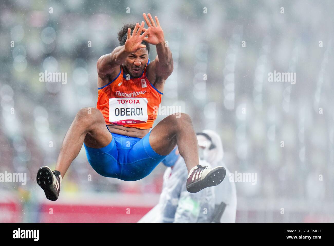 Tokyo, Japan. 04th Sep, 2021. TOKYO, JAPAN - SEPTEMBER 4: Ranki Oberoi of The Netherlands competing on Men's Long Jump - T20 Final during the Tokyo 2020 Paralympic Games at Olympic Stadium on September 4, 2021 in Tokyo, Japan (Photo by Helene Wiesenhaan/Orange Pictures) NOCNSF Atletiekunie Credit: Orange Pics BV/Alamy Live News Stock Photo
