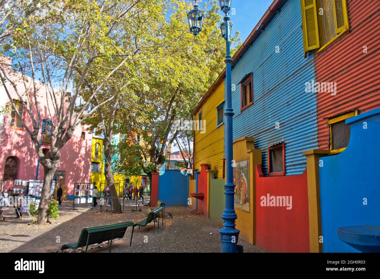 Buenos Aires, Old city street view, Caminito, La Boca, Argentina, South ...