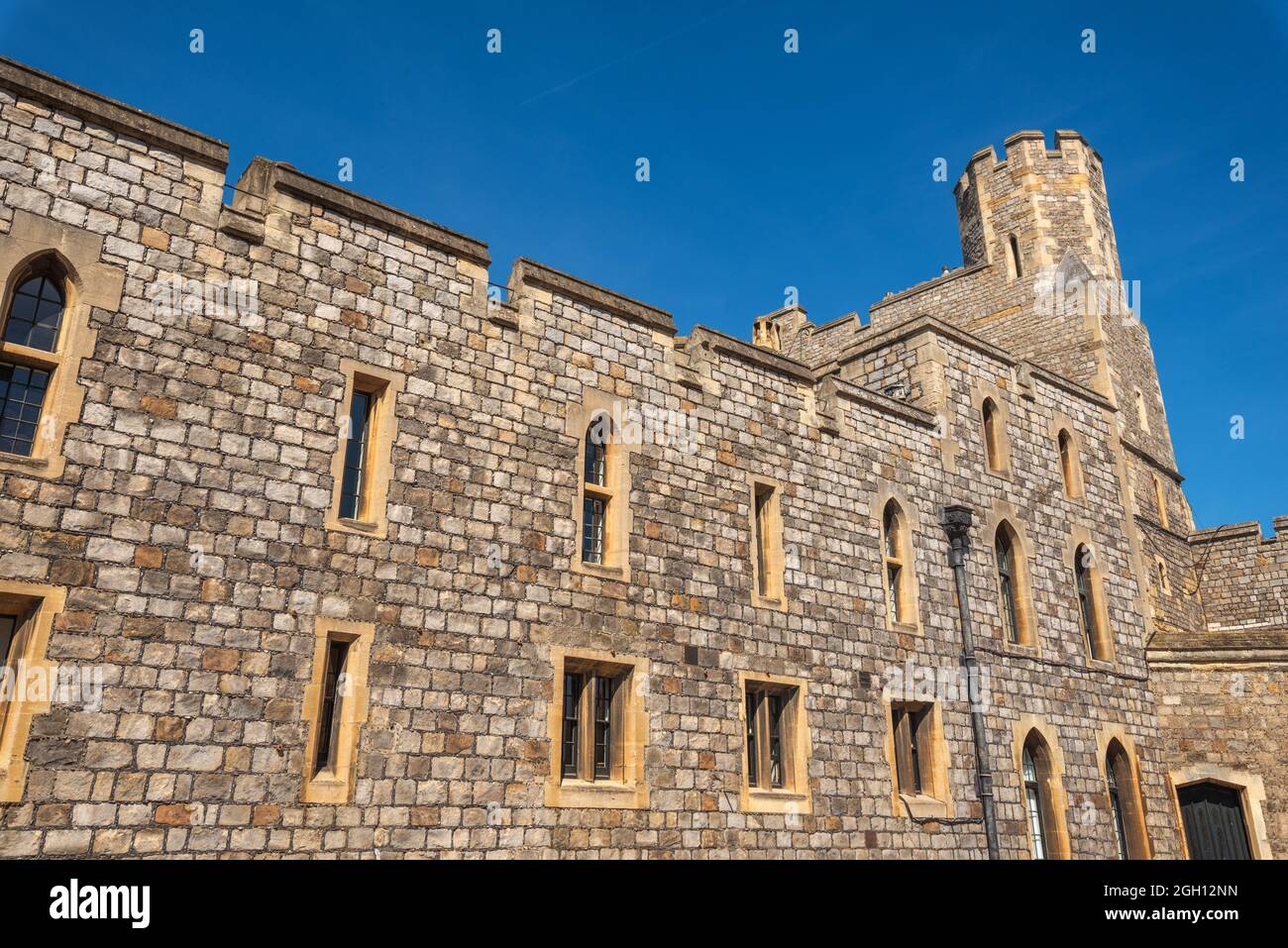 Windsor castle walls in England, United Kingdom. Stock Photo