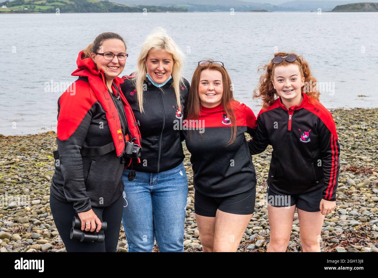 Bantry, West Cork, Ireland. 4th Sep, 2021. Rowing Ireland is holding the national offshore rowing championships in Bantry this weekend. The event, hosted by Bantry Rowing Club, is being contested by 30 rowing clubs from around Ireland. At the championships were Teresa Keeney, Katie Molloy and Amy and Eva Shovelin from Loughros Point Rowing Club, Donegal. Credit: AG News/Alamy Live News Stock Photo