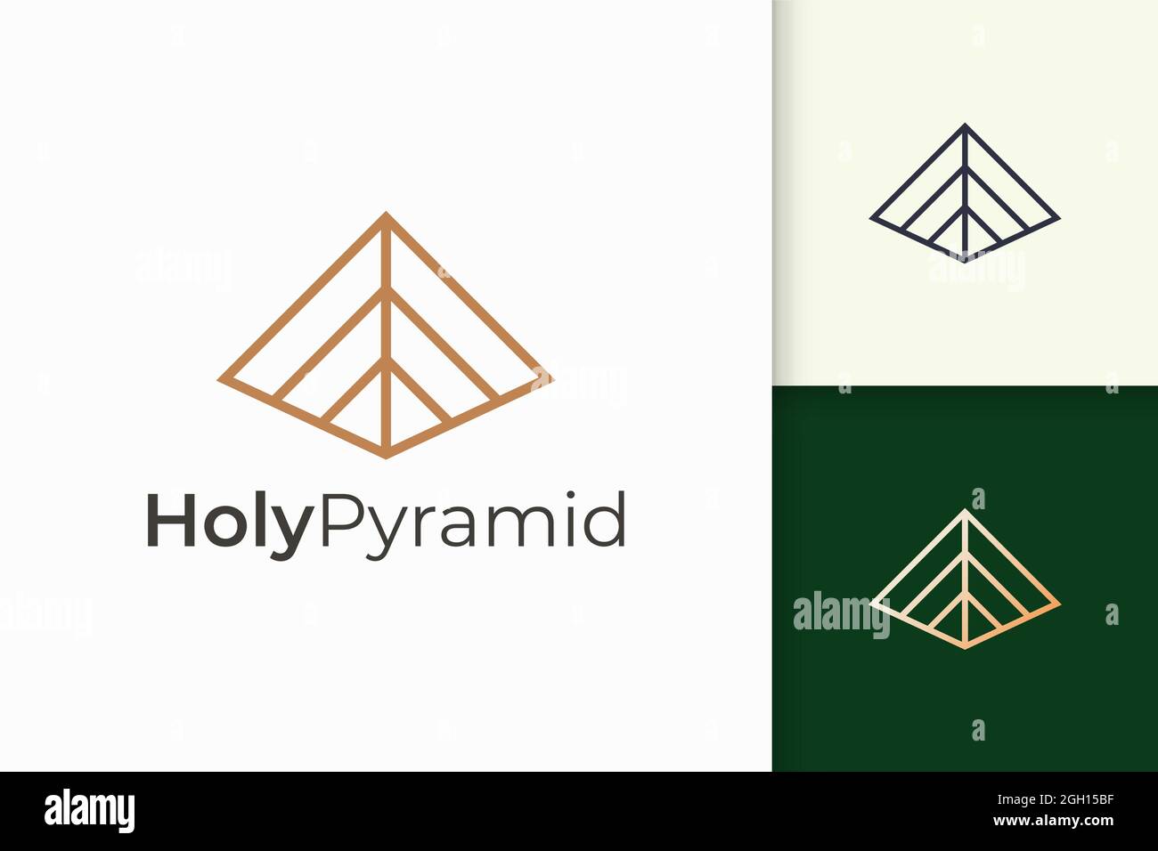 Triangle pyramid logo in simple and modern shape fit for tech company Stock Vector