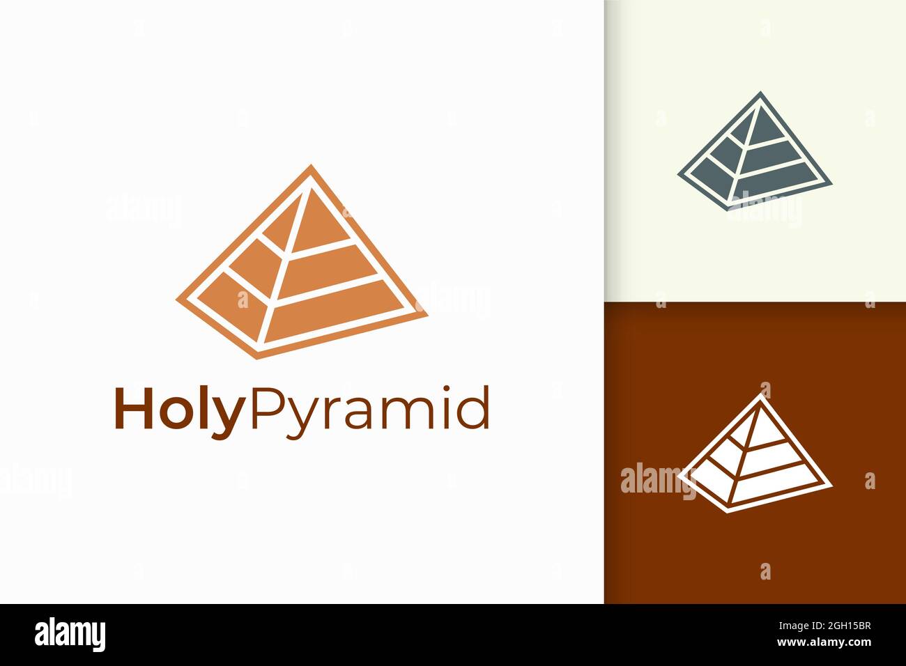 Triangle pyramid logo in simple and modern shape fit for tech company Stock Vector