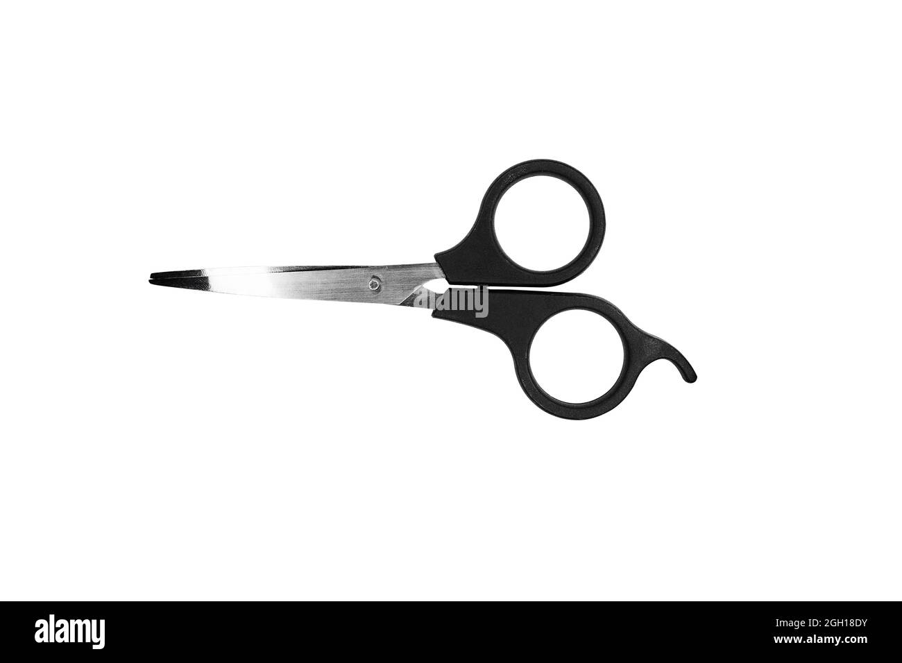 Black scissor isolated on white background. Stock Photo