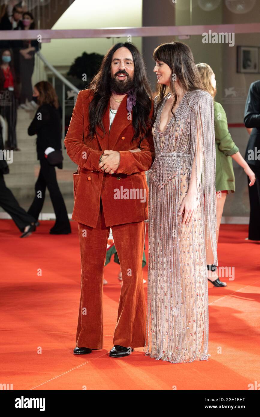 Alessandro Michele and Dakota Johnson attend the red carpet of the