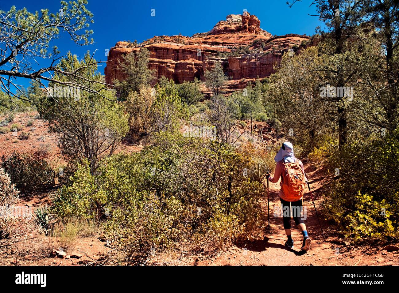 Hiking in Boynton Canyon, Sedona, Arizona, U. S. A. Stock Photo