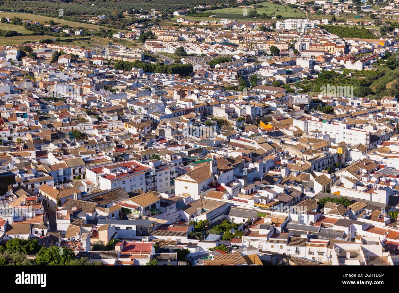 Almodovar del Rio, Cordoba Province, Andalusia, Spain. Overall view from Almodovar castle. Stock Photo