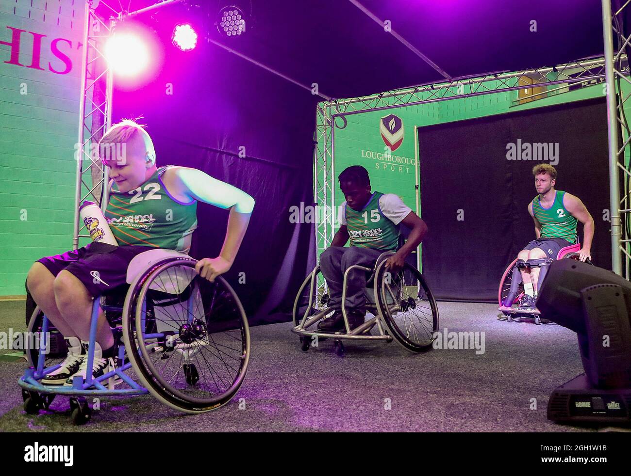 Team members from England Green prior to competing in the wheelchair