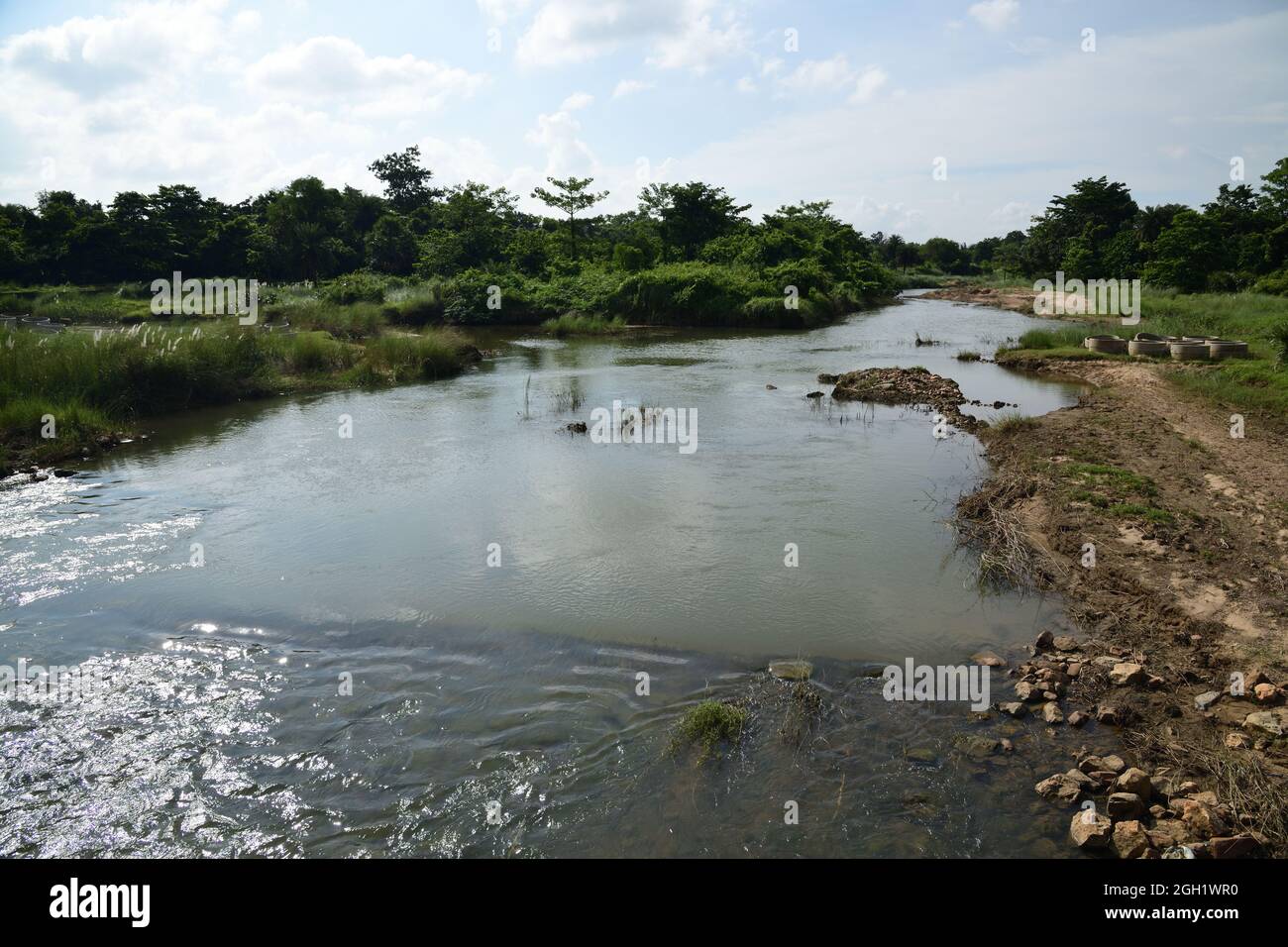 Riverlet of Susunia village, Chatna, Bankura, West Bengal, India. Stock Photo