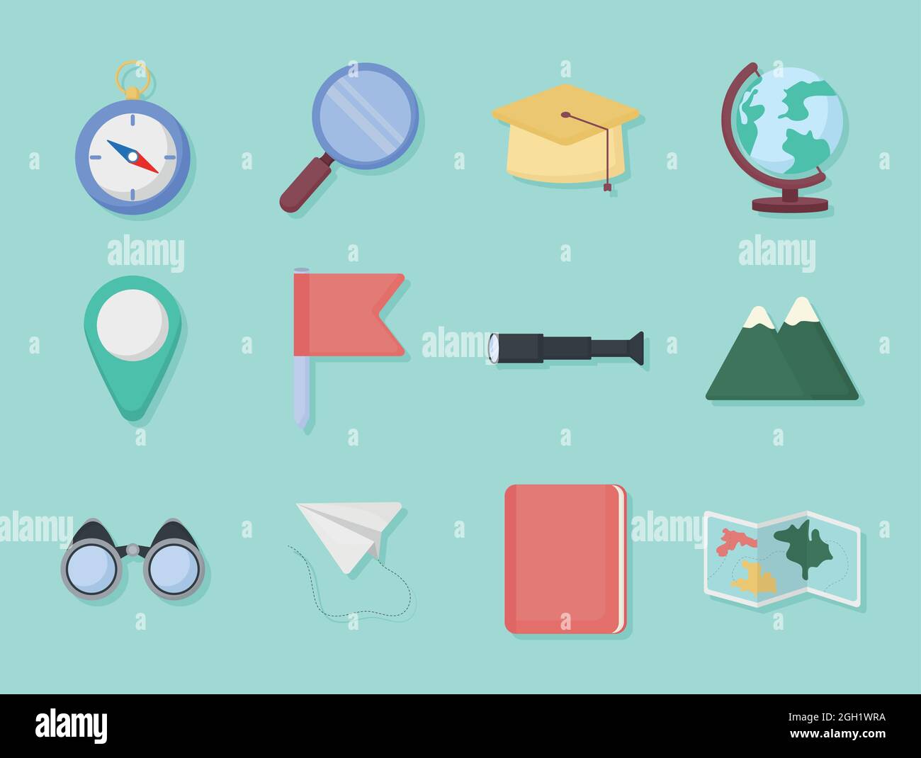 twelve geography items Stock Vector Image & Art - Alamy