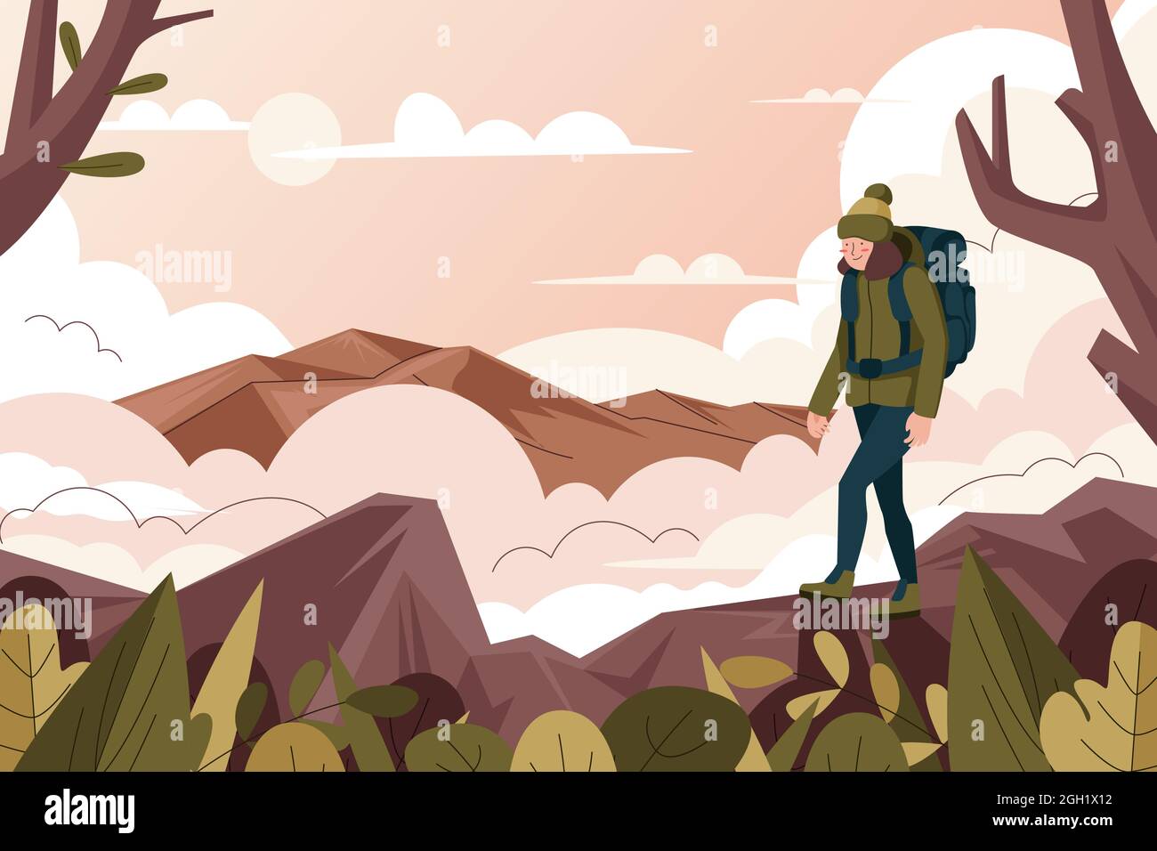 Flat adventure background Vector illustration Stock Vector Image & Art ...