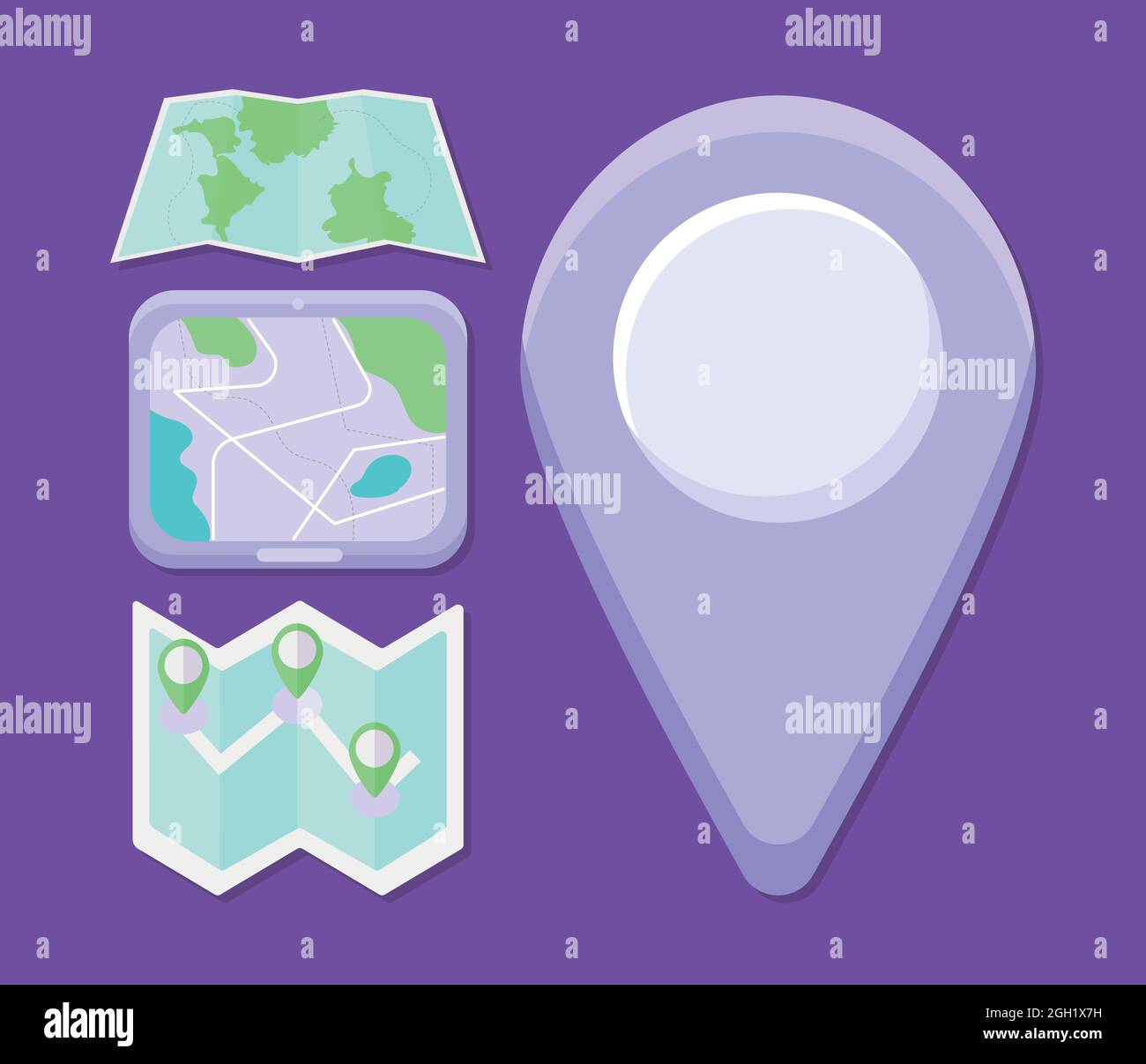 four location items Stock Vector