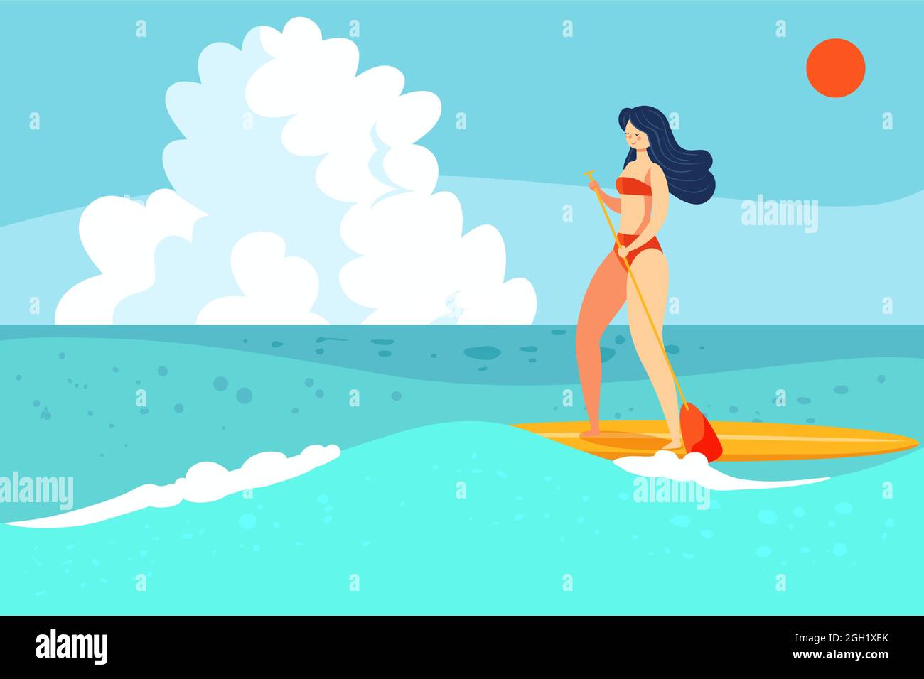 Hand drawn sup background Vector illustration. Stock Vector