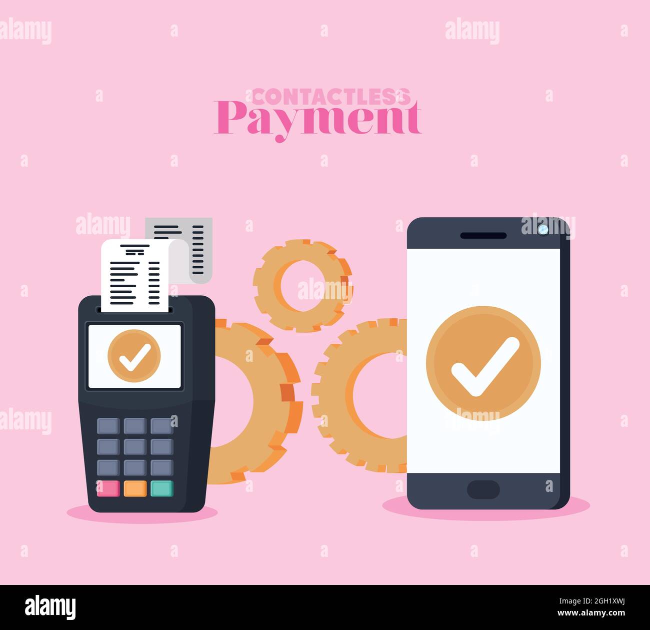 contactless payment poster Stock Vector