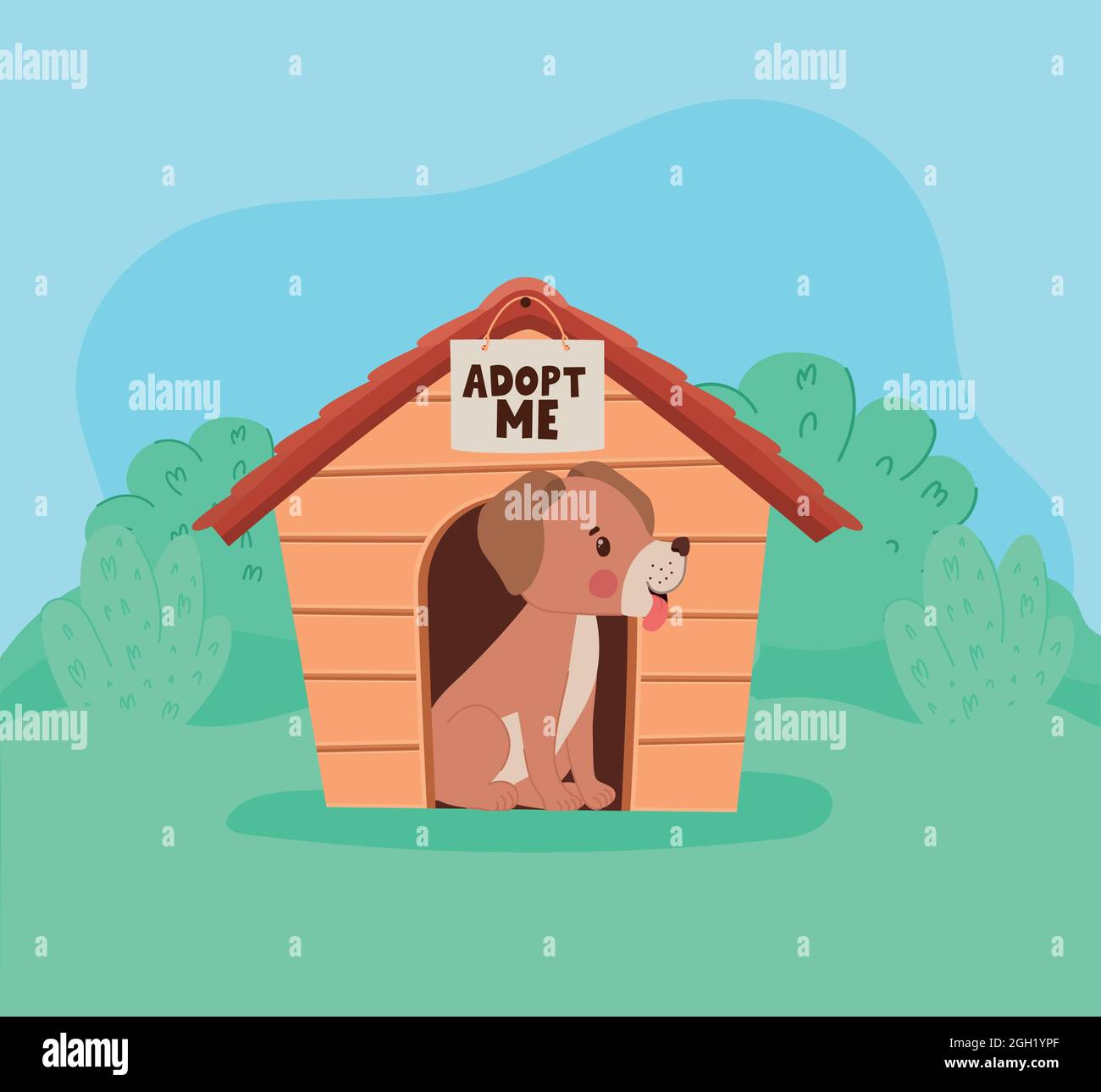 dog with doghouse Stock Vector Image & Art Alamy