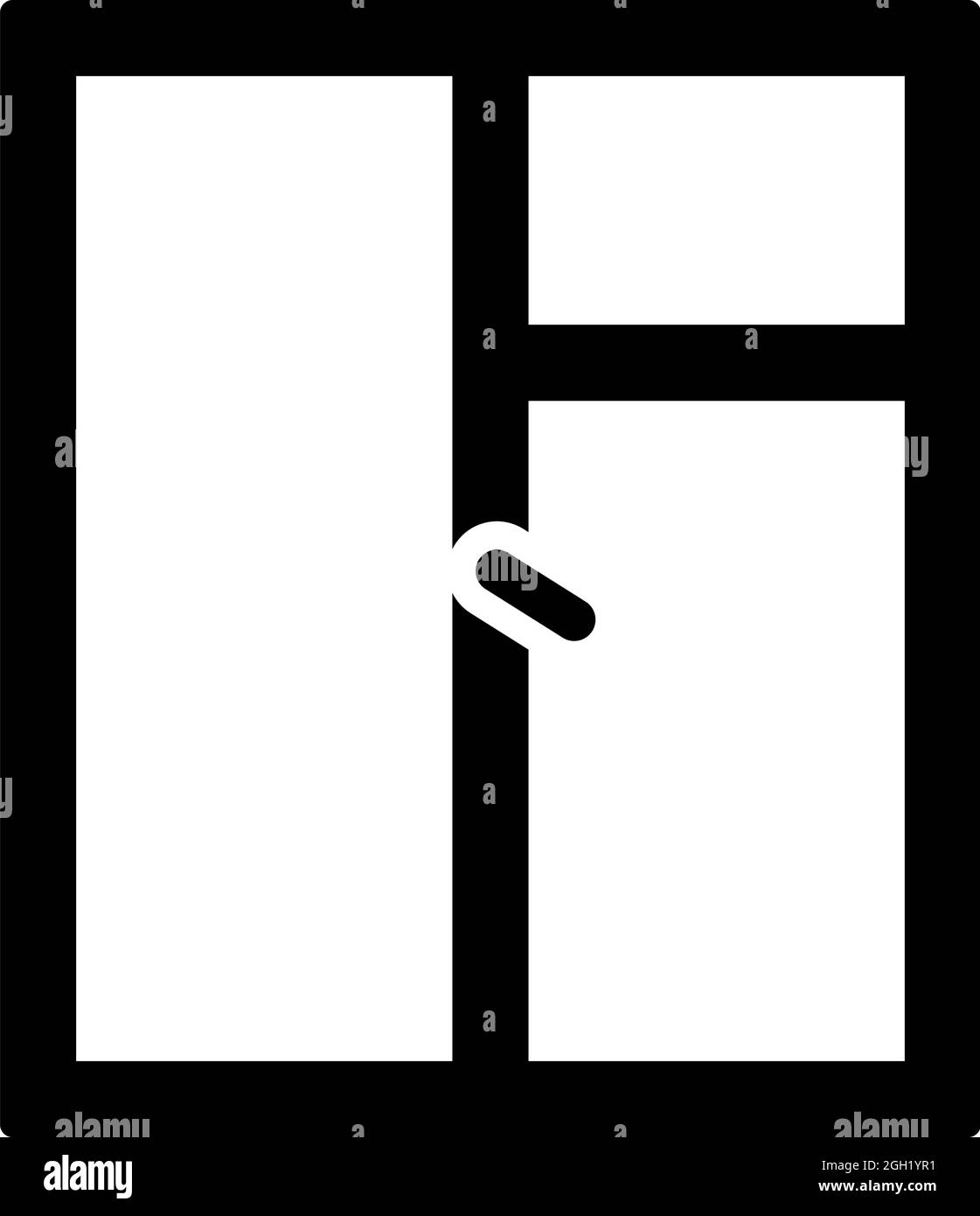 Icon Of Closed Window Frame. Black Stencil Design. Vector Illustration ...