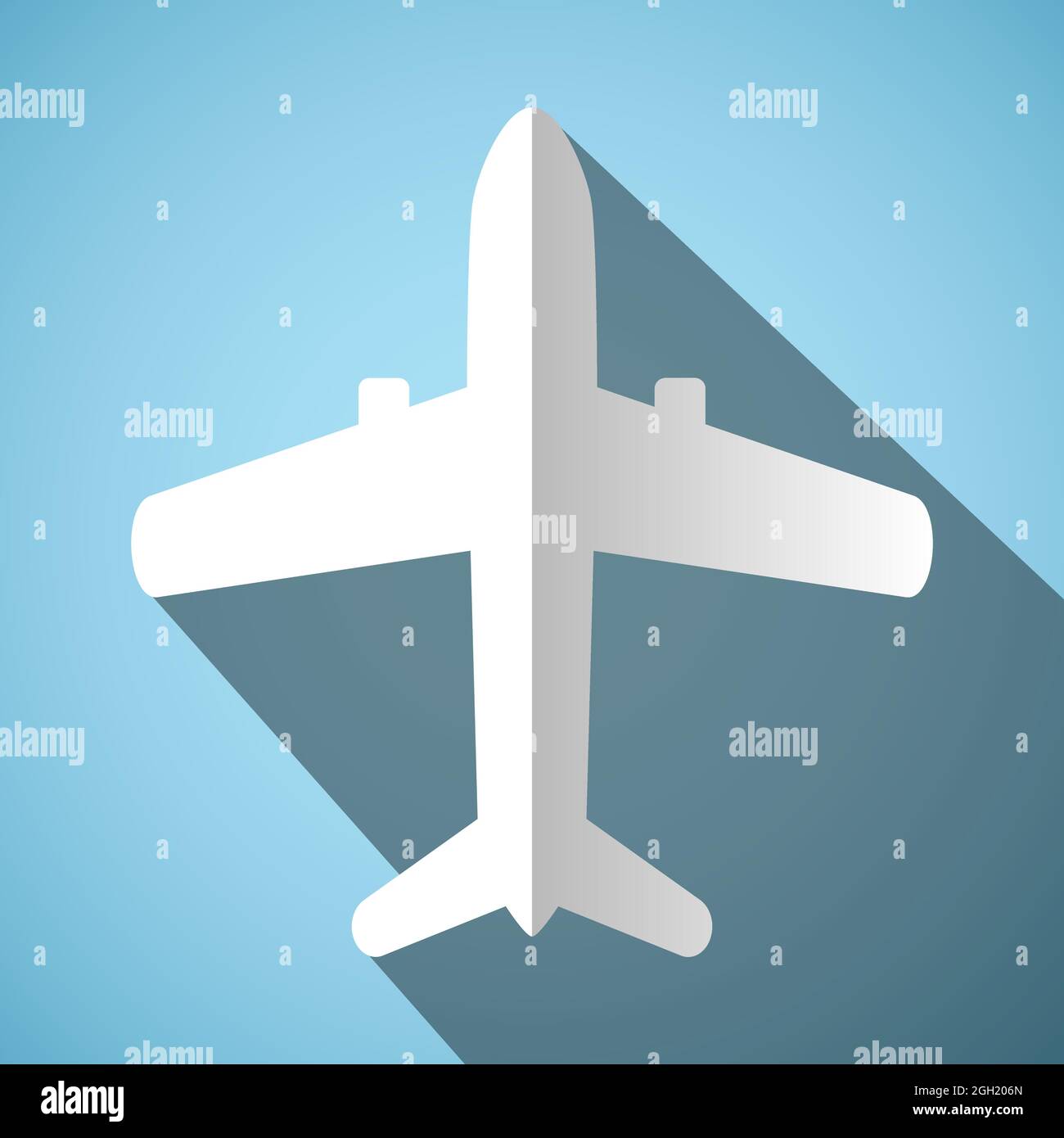 White airplane icon with long shadow design Stock Vector Image & Art ...
