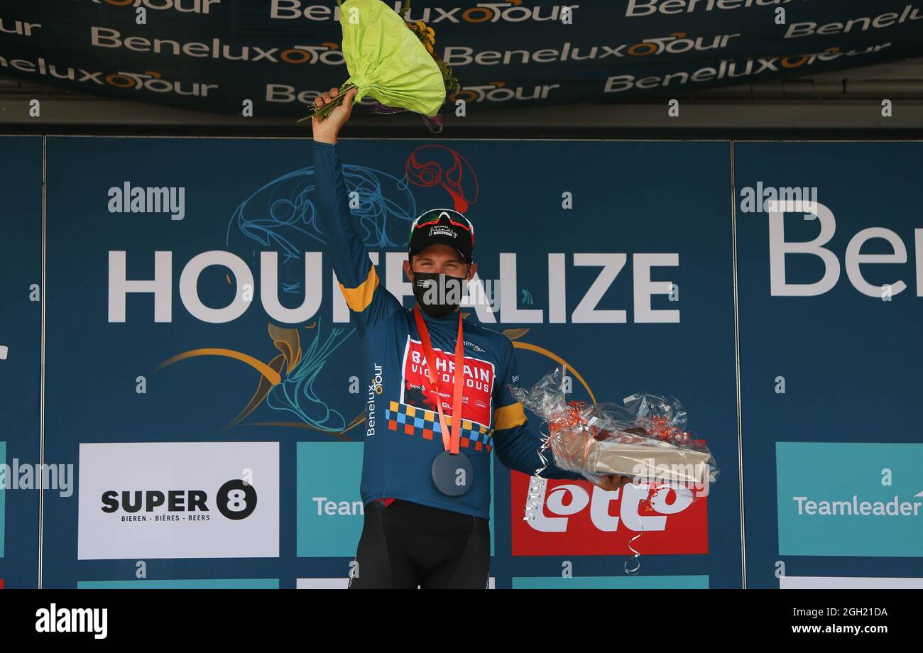 Sonny Colbrelli of Team Bahrain Victorious.during the Benelux Tour 2021,  Stage 6, Ottignies-Louvain-la-Neuve - Houffalize (207,6 Km) on September 4,  2021 in Houffalize, Belgium - Photo Laurent Lairys / ABACAPRESS.COM Stock  Photo - Alamy