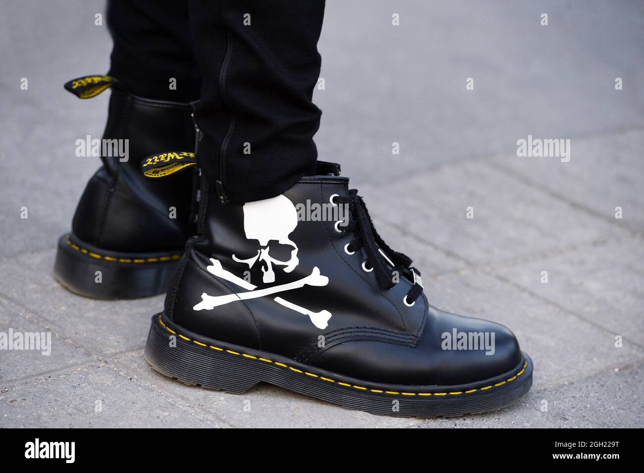 StreetStyle at Dead Skull Doc Martens - Paris Fashion Week - Paris - France  Stock Photo - Alamy