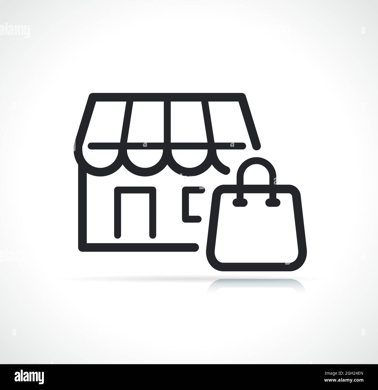collect in store thin line icon isolated Stock Vector