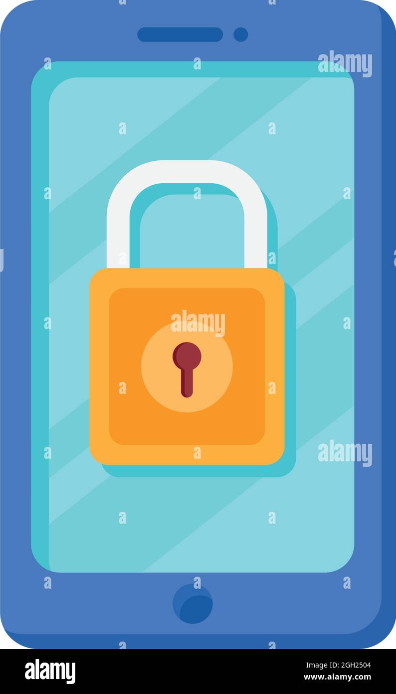 Cyber security padlock in smartphone Stock Vector Image & Art - Alamy