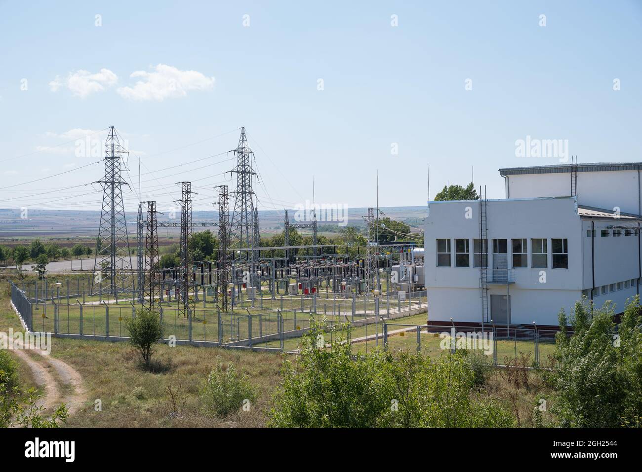 Power distribution substation Stock Photo