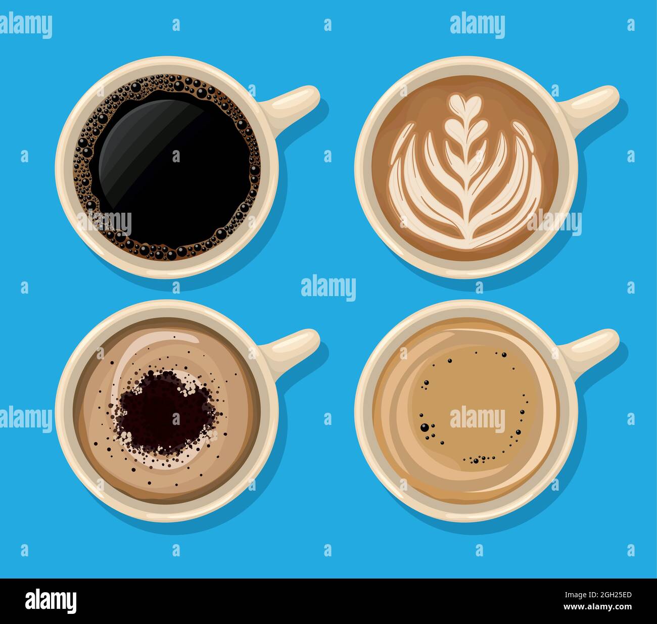 four coffee cups Stock Vector Image & Art Alamy