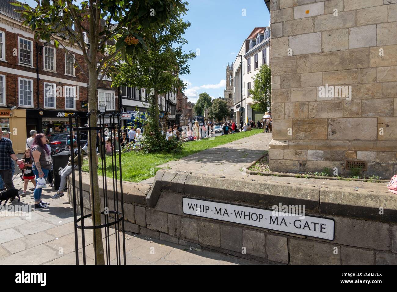 Whip-Ma-Whop-Ma-Gate street sign, York, Yorkshire Stock Photo