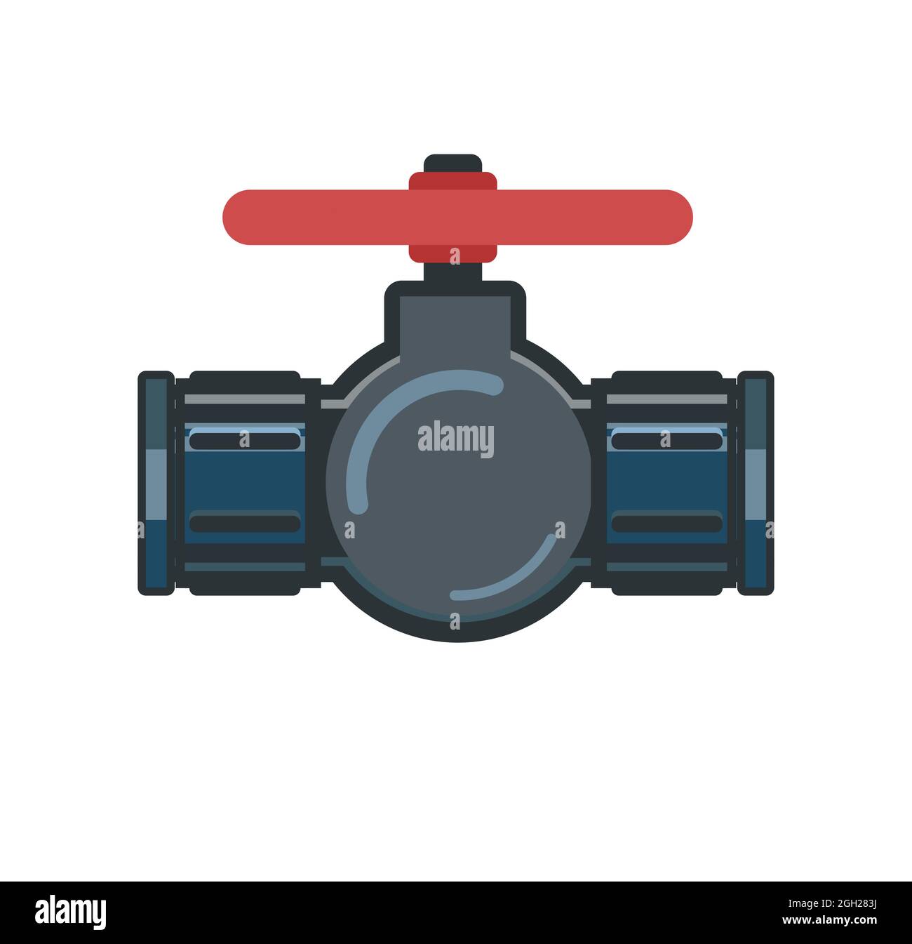 Pipeline tap. Water fittings. Pipeline for various purposes. Illustration isolated on background vector. Stock Vector